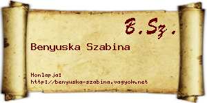 Benyuska Szabina névjegykártya