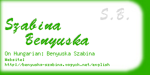 szabina benyuska business card